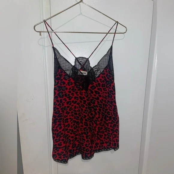 New! Zadig & Voltaire Christy SILK Top in the Red Leopard Print  ❤️ Small - Picture 11 of 16